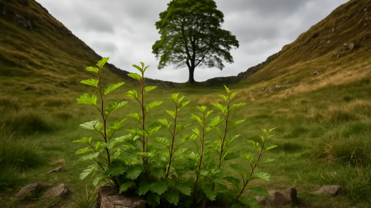 Sycamore Gap, l'albero di Robin Hood rinato dopo l'abbattimento: nuovi germogli alla base